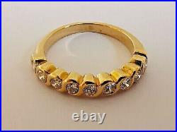 18ct 750 YELLOW GOLD 9 STONE DIAMOND HALF ETERNITY RING rolling design band 3.1g