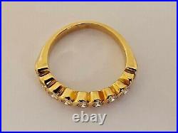 18ct 750 YELLOW GOLD 9 STONE DIAMOND HALF ETERNITY RING rolling design band 3.1g