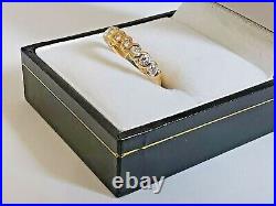 18ct 750 YELLOW GOLD 9 STONE DIAMOND HALF ETERNITY RING rolling design band 3.1g