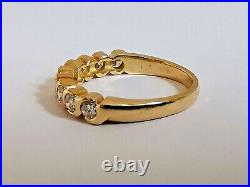 18ct 750 YELLOW GOLD 9 STONE DIAMOND HALF ETERNITY RING rolling design band 3.1g