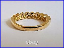 18ct 750 YELLOW GOLD 9 STONE DIAMOND HALF ETERNITY RING rolling design band 3.1g