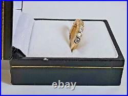 18ct 750 YELLOW GOLD 9 STONE DIAMOND HALF ETERNITY RING rolling design band 3.1g