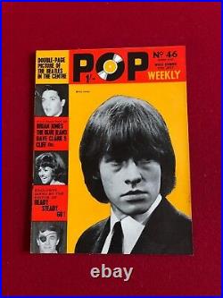 1964, Rolling Stones (Mick Jagger), POP WEEKLY Magazines (5) (No Labels) Scarce