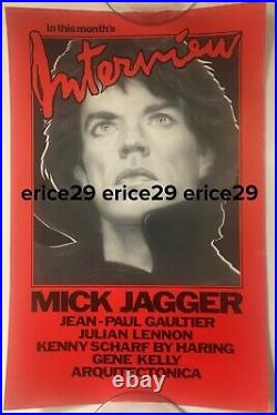 1985 Mick Jagger Rolling Stones Interview Magazine Andy Warhol Poster 11 x 17