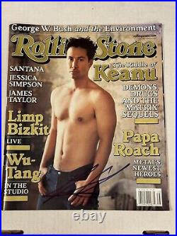 2000 Rolling Stone Keanu Reeves Authentic Signed Autograph Magazine Rare HTF