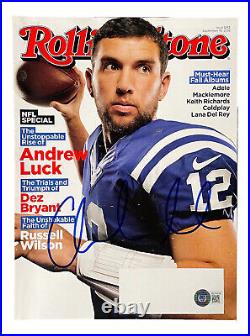 Andrew Luck Indianapolis Colts Signed May 2015 Rolling Stone Magazine BAS