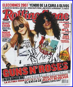 Axl Rose & Slash GnR Authentic Signed Rolling Stone Magazine BAS #AB77723