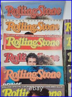 COMPLETE SET! Lot of 23 1985 Rolling Stone Magazines Vintage Music News History