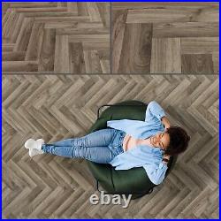 Cheap Vinyl Flooring Roll Stone Floor Tiles & Grey Wood Herringbone Effect Lino