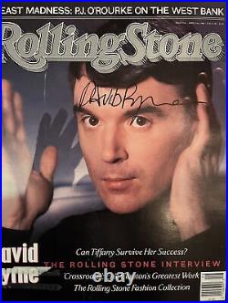 David Byrne signed ROLLING STONE magazine