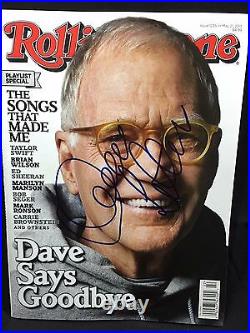 David Letterman Signed Autographed Magazine Rolling Stone Late Night Show Coa