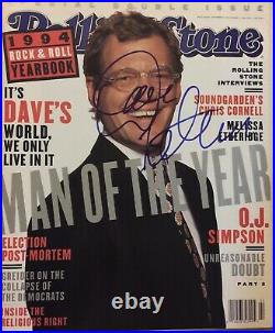 David Letterman Signed Autographed Rollingstone Magazine Man Of The Year