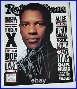 Denzel Washington REAL hand SIGNED 1992 Rolling Stone Magazine Full Size JSA COA