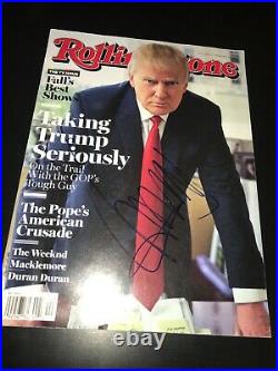 Donald Trump Signed Autograph Rolling Stone Magazine Election Biden Coa Auto D