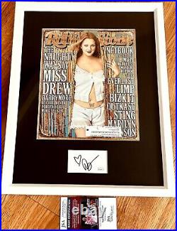 Drew Barrymore autographed signed w 2001 Rolling Stone magazine cover framed JSA