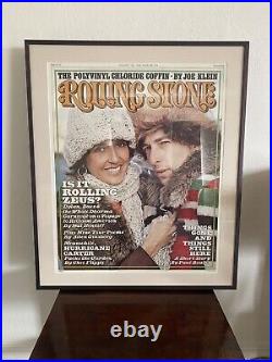 Framed 1976 Rolling Stone Magazine Cover Poster With Bob Dylan