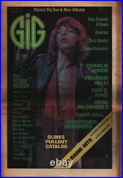 Gig Magazine Aug 1975 with Jagger Rolling Stones Cash Nelson Valli 090321WEEM