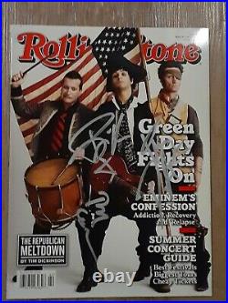 Green Day Autographed Signed 3 Sigs. May 28th 2009 Rolling Stone Magazine Rare
