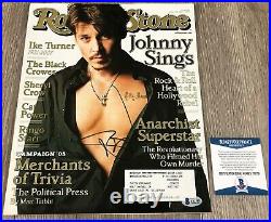 JOHNNY DEPP SIGNED ROLLING STONE MAGAZINE COVER withPROOF & BECKETT BAS COA