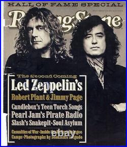 Jimmy Page Robert Plant Signed 1995 Rolling Stone Magazine Cover REAL/Epperson