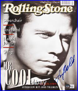John Travolta Pulp Fiction Signed 1996 Rolling Stone Magazine BAS #BG79131