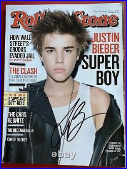 Justin Bieber SIGNED Autographed Rollingstone Magazine Sexy 2 Nd Cover