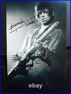 KEITH RICHARDS ROLLING STONES Genuine 12x8 signed photo with coa. SUPERB