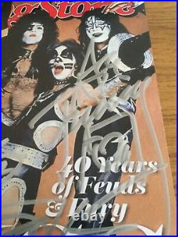 Kiss 2014 Rolling Stone Magazine Signed Gene Simmons Peter Criss Ace Frehley