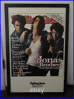 LIMITED Rolling Stone Cover Magazine The Jonas Brother Band 24x36 Framed Poster