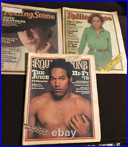 Lot of 18 Rolling Stone Magazines 75-80 Travolta OJ Shields Redford Gilds DeNiro