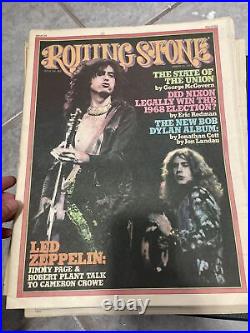 Lot of 18 Vintage Rolling Stone Magazines with Holding Case Star Wars Bob Dylan