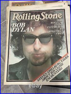Lot of 18 Vintage Rolling Stone Magazines with Holding Case Star Wars Bob Dylan