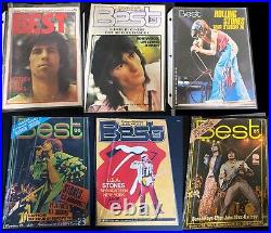 Lot of 6 BEST Magazines featuring The Rolling Stones 1970's Vintage FRANCE RARE