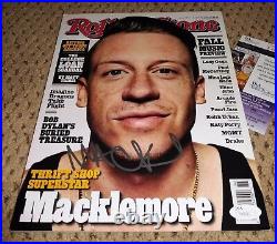 Macklemore Signed Rolling Stone Magazine Jsa Coa Autograph Thrift Shop Seattle