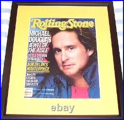 Michael Douglas autographed signed auto 1986 Rolling Stone magazine cover framed