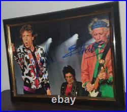 Mick Jagger, Keith Richards- Hand Signed With Coa Framed Rolling Stones 8x10