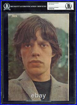 Mick Jagger Rolling Stones Authentic Signed 8x10 7x10 Magazine Photo BAS Slabbed