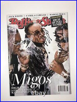 Migos Signed Autographed Rolling Stone Magazine 2018 Quavo Offset Takeoff