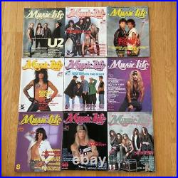 Music Life 1989-1990 9-volume set + pinup U2, Rolling Stones, etc. From Japan