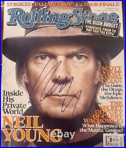Neil Young Signed Autographed Rolling Stone Magazine 1/26/2006 Bas#f61242