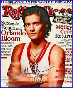 Orlando Bloom Signed Rolling Stone Magazine Beckett BAS Witnessed