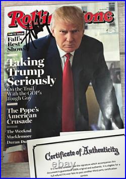 PRESIDENT DONALD TRUMP SIGNED ROLLING STONE MAGAZINE 2016 RARE AUTOGRAPH WithCOA