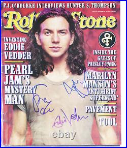 Pearl Jam (3) Vedder, Gossard & McCready Signed Rolling Stone Magazine BAS