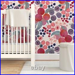 Peel-and-Stick Removable Wallpaper Peaches Plums Fruit Stone