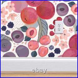 Peel-and-Stick Removable Wallpaper Peaches Plums Fruit Stone