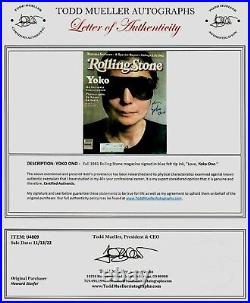 RARE! Plastic Ono Band Yoko Ono Hand Signed Rolling Stone Magazine COA