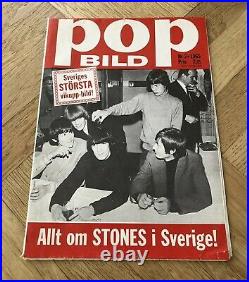 ROLLING STONES 1965 Brian Jones Poster Swedish Music magazine Okej Vintage 1960s