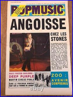 ROLLING STONES DEEP PURPLE (poster) DOORS POPMUSIC RARE French magazine 1972