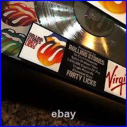 ROLLING STONE (FORTY LICKS) Platinum Music Award Vinyl Lp Record Album Cd