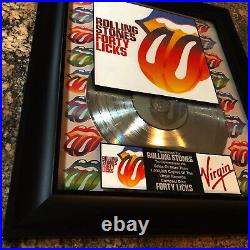 ROLLING STONE (FORTY LICKS) Platinum Music Award Vinyl Lp Record Album Cd